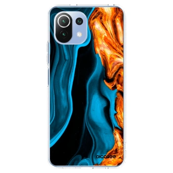 Picasee silikonska prozirna maskica za Xiaomi 11 Lite 5G NE - Gold blue