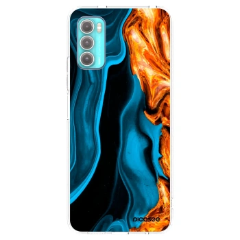 Picasee silikonska prozirna maskica za Motorola Moto G60 - Gold blue