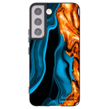 Picasee crna silikonska maskica za Samsung Galaxy S22 5G - Gold blue