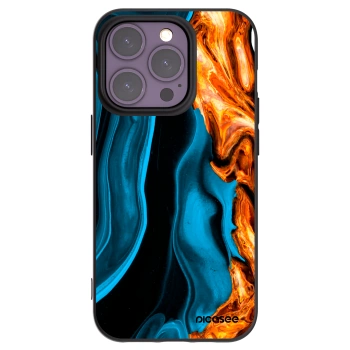 Picasee crna silikonska maskica za Apple iPhone 14 Pro - Gold blue