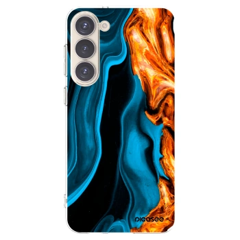 Picasee silikonska prozirna maskica za Samsung Galaxy S23+ 5G - Gold blue