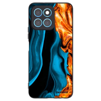 Picasee crna silikonska maskica za Honor X6 - Gold blue
