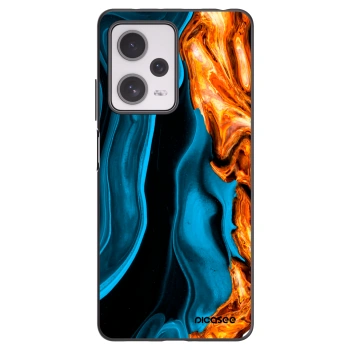 Picasee crna silikonska maskica za Xiaomi Redmi Note 12 Pro+ 5G - Gold blue