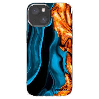 Picasee silikonska prozirna maskica za Apple iPhone 15 - Gold blue