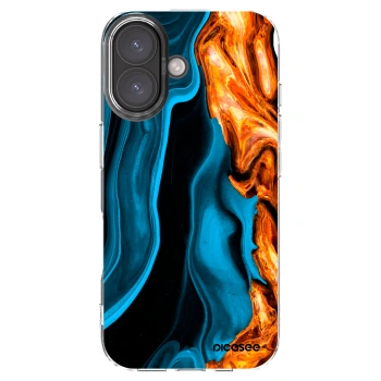 Picasee silikonska prozirna maskica za Apple iPhone 16 - Gold blue