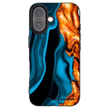 Picasee crna silikonska maskica za Apple iPhone 16 - Gold blue