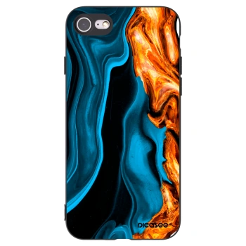 Picasee crna silikonska maskica za Apple iPhone 8 - Gold blue