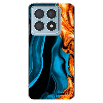 Picasee silikonska prozirna maskica za Xiaomi 14T Pro - Gold blue