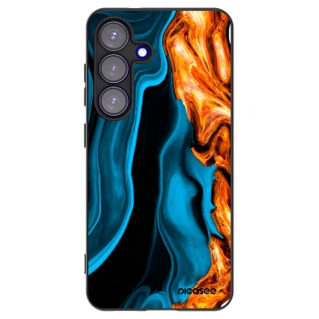 Picasee crna silikonska maskica za Samsung Galaxy S25 5G - Gold blue