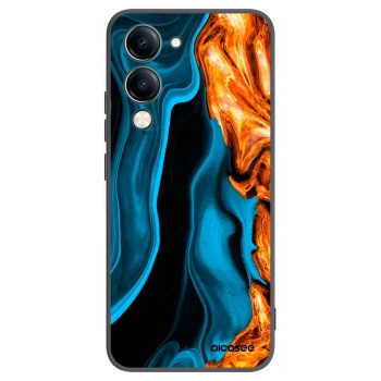 Picasee crna silikonska maskica za Vivo Y29s 5G - Gold blue