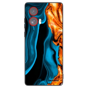 Picasee crna silikonska maskica za Motorola Edge 50 Fusion - Gold blue