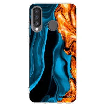 Picasee silikonska prozirna maskica za Huawei P30 Lite - Gold blue