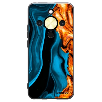 Picasee crna silikonska maskica za Honor Magic8 Lite 5G - Gold blue