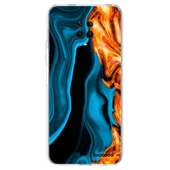 Picasee silikonska prozirna maskica za Xiaomi Redmi Note 9 Pro - Gold blue
