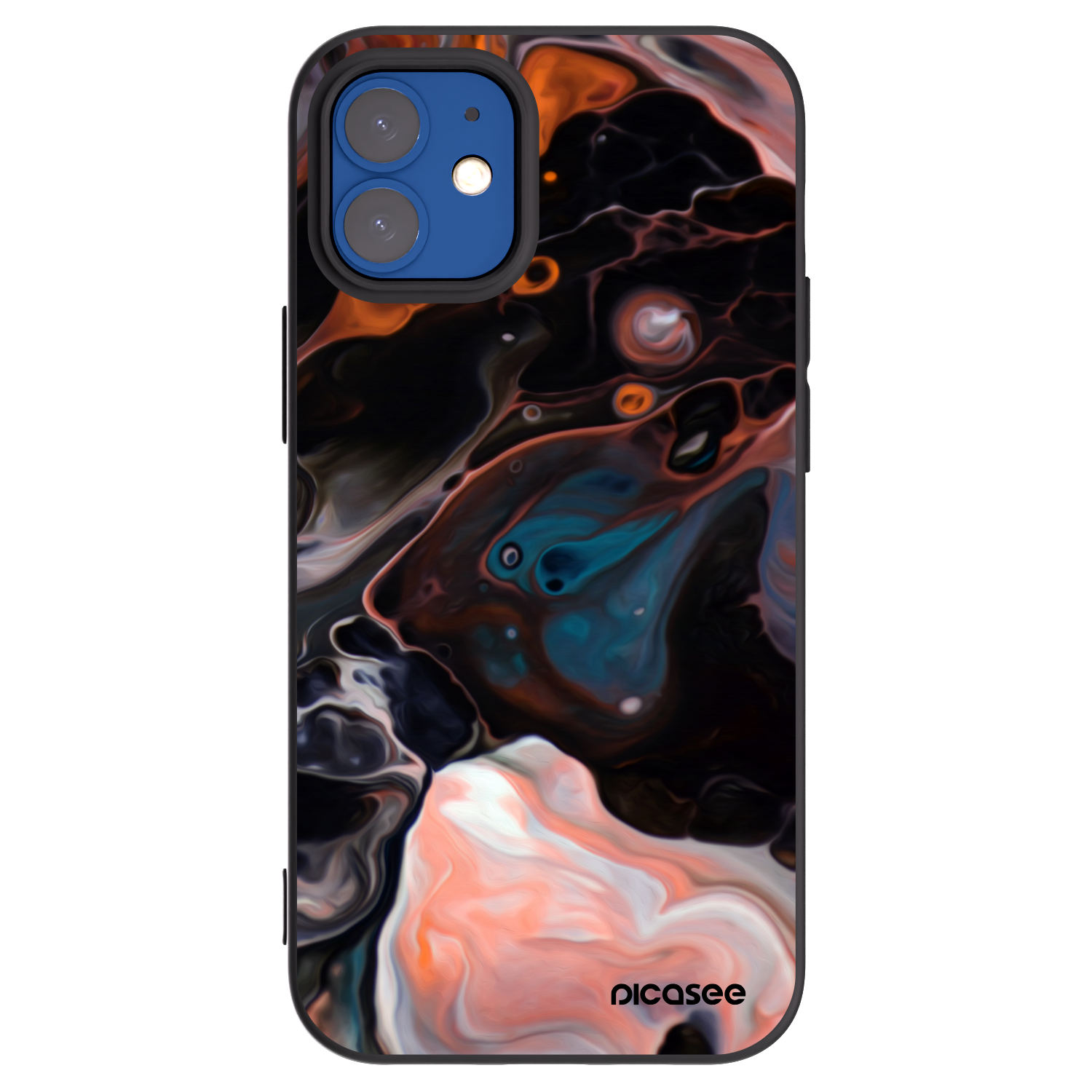 Picasee crna silikonska maskica za Apple iPhone 12 mini - Cream