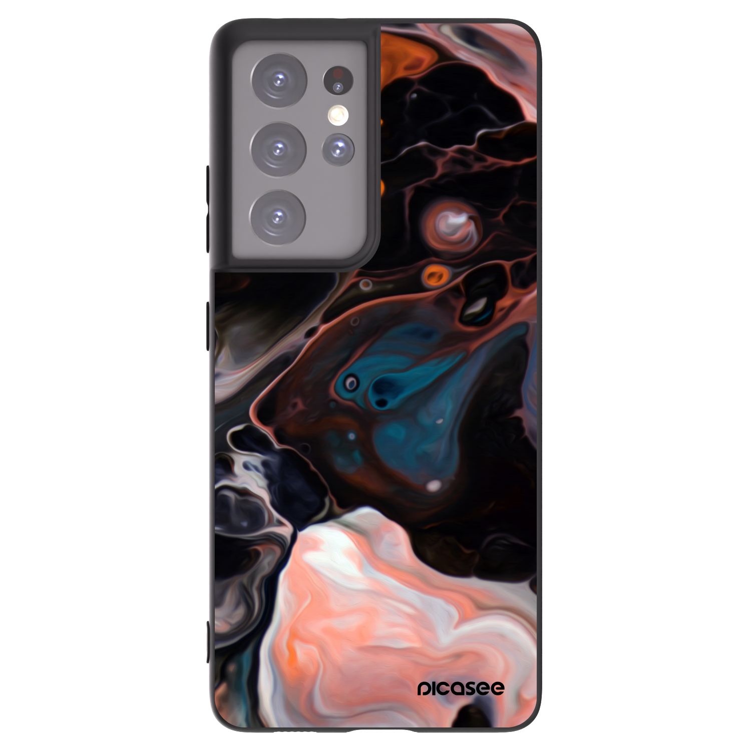 Picasee crna silikonska maskica za Samsung Galaxy S21 Ultra 5G G998B - Cream