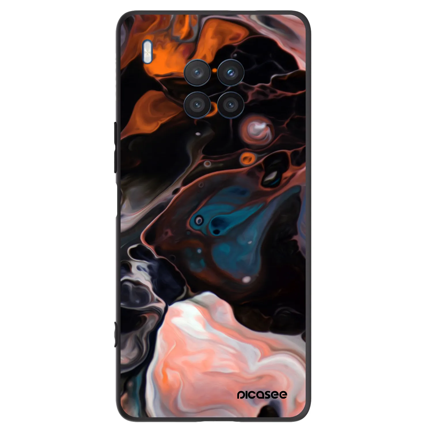 Picasee crna silikonska maskica za Honor 50 Lite - Cream