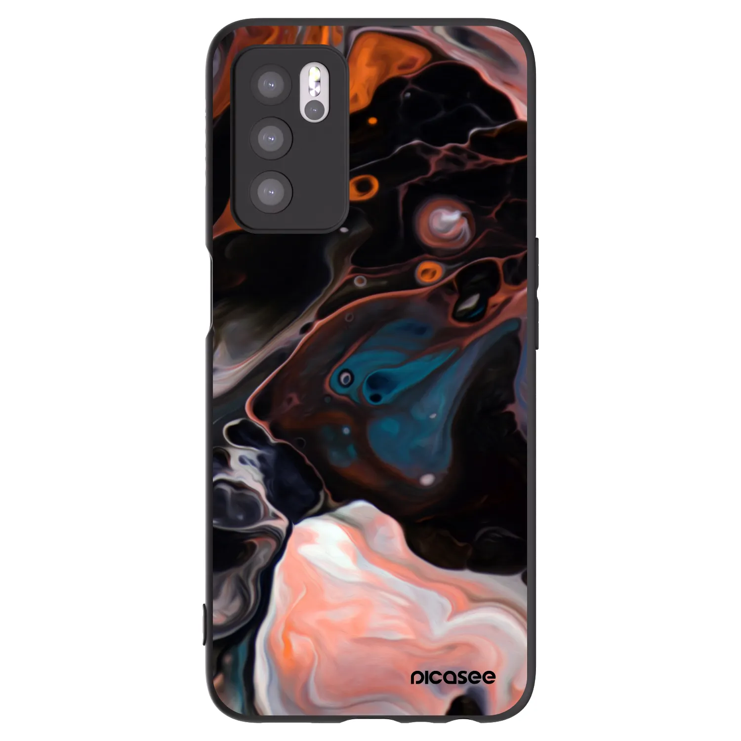 Picasee crna silikonska maskica za OPPO A16s - Cream