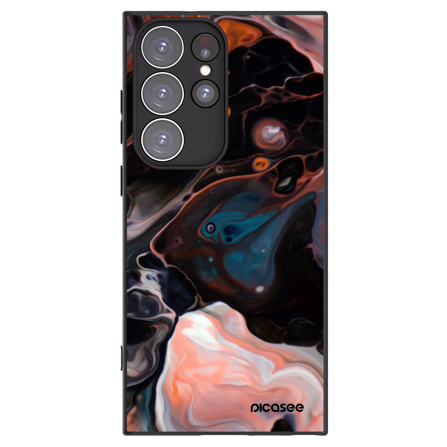 Picasee crna silikonska maskica za Samsung Galaxy S23 Ultra 5G - Cream