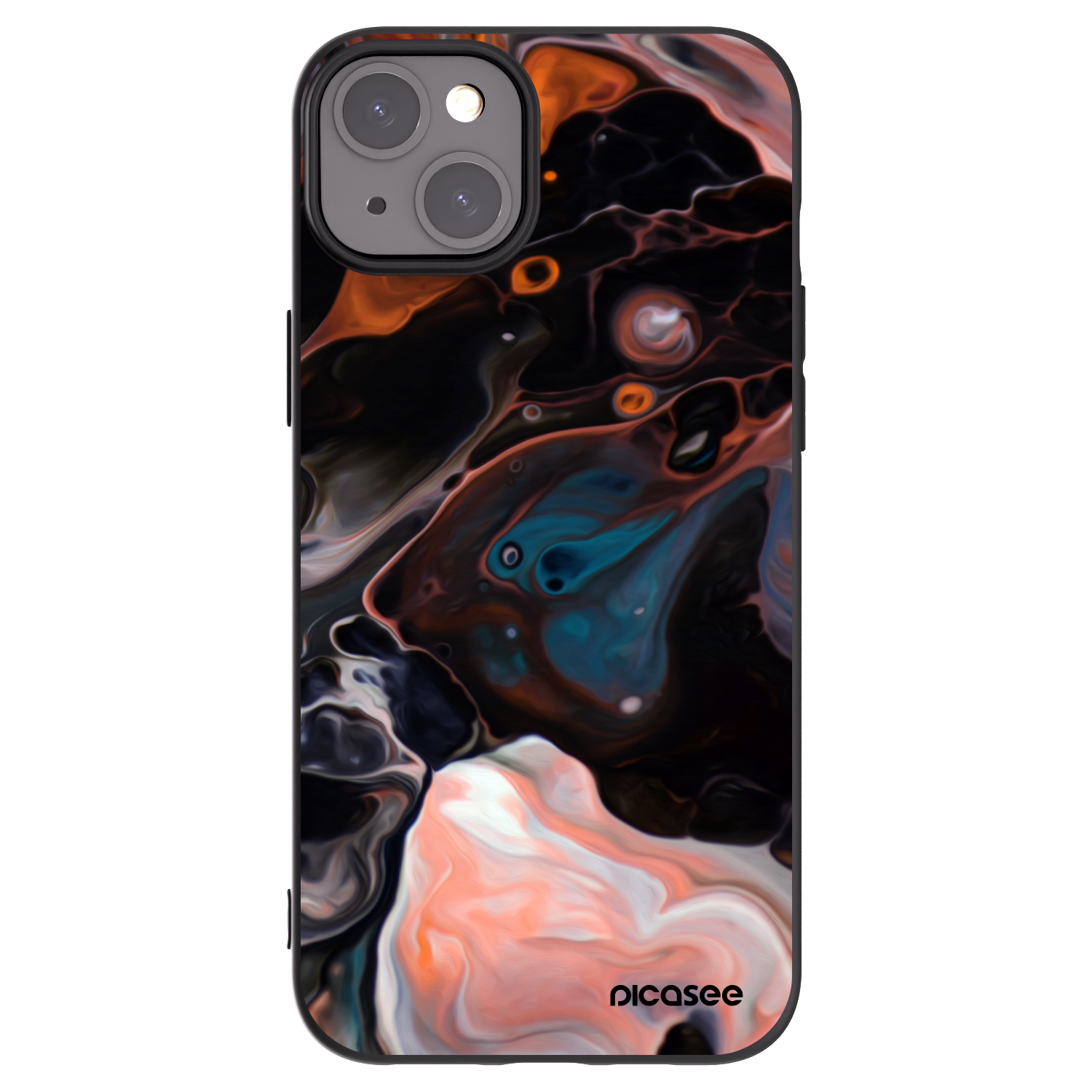 Picasee crna silikonska maskica za Apple iPhone 15 Plus - Cream