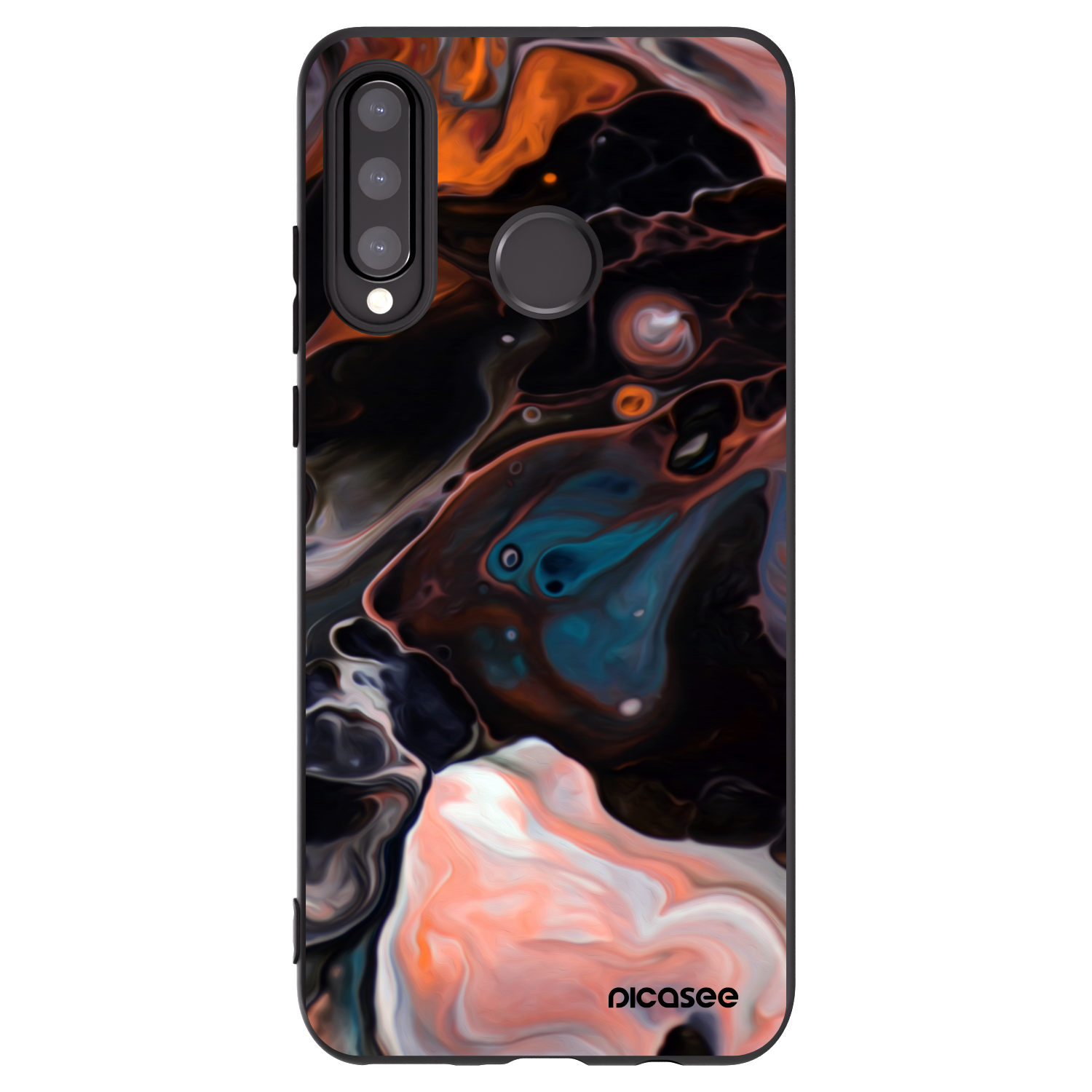 Picasee crna silikonska maskica za Huawei P30 Lite - Cream