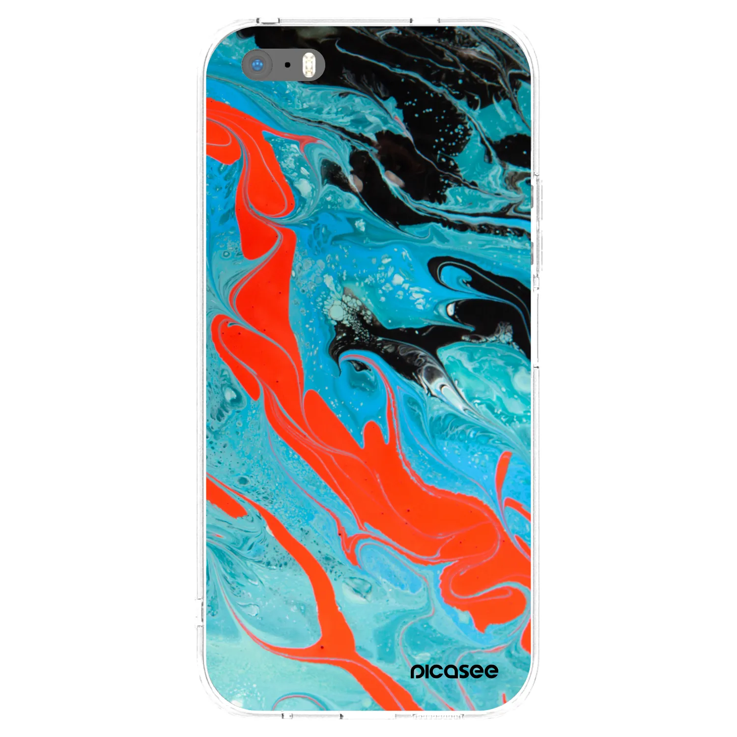 Picasee silikonska prozirna maskica za Apple iPhone 5/5S/SE - Blue Magma