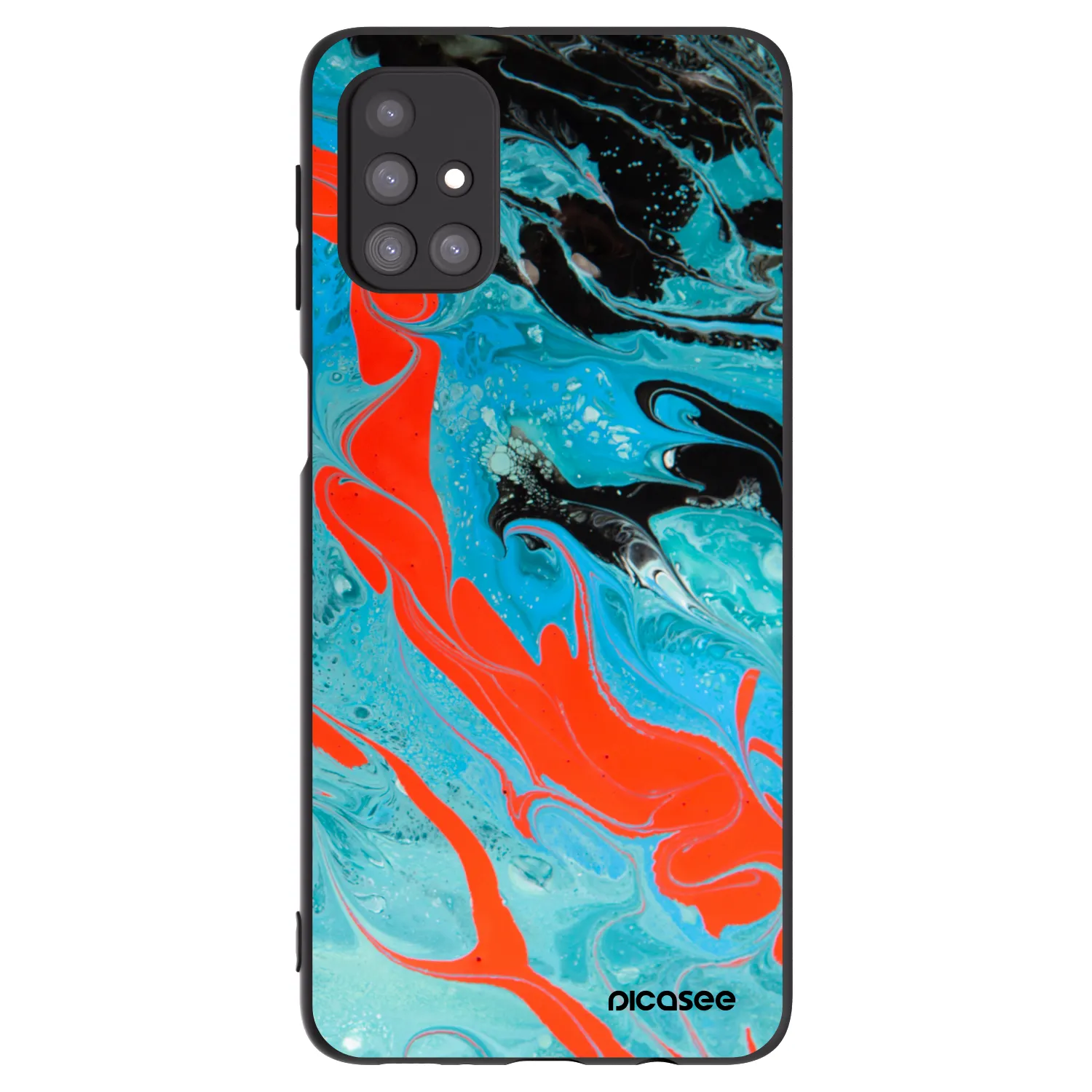Picasee crna silikonska maskica za Samsung Galaxy M31s - Blue Magma