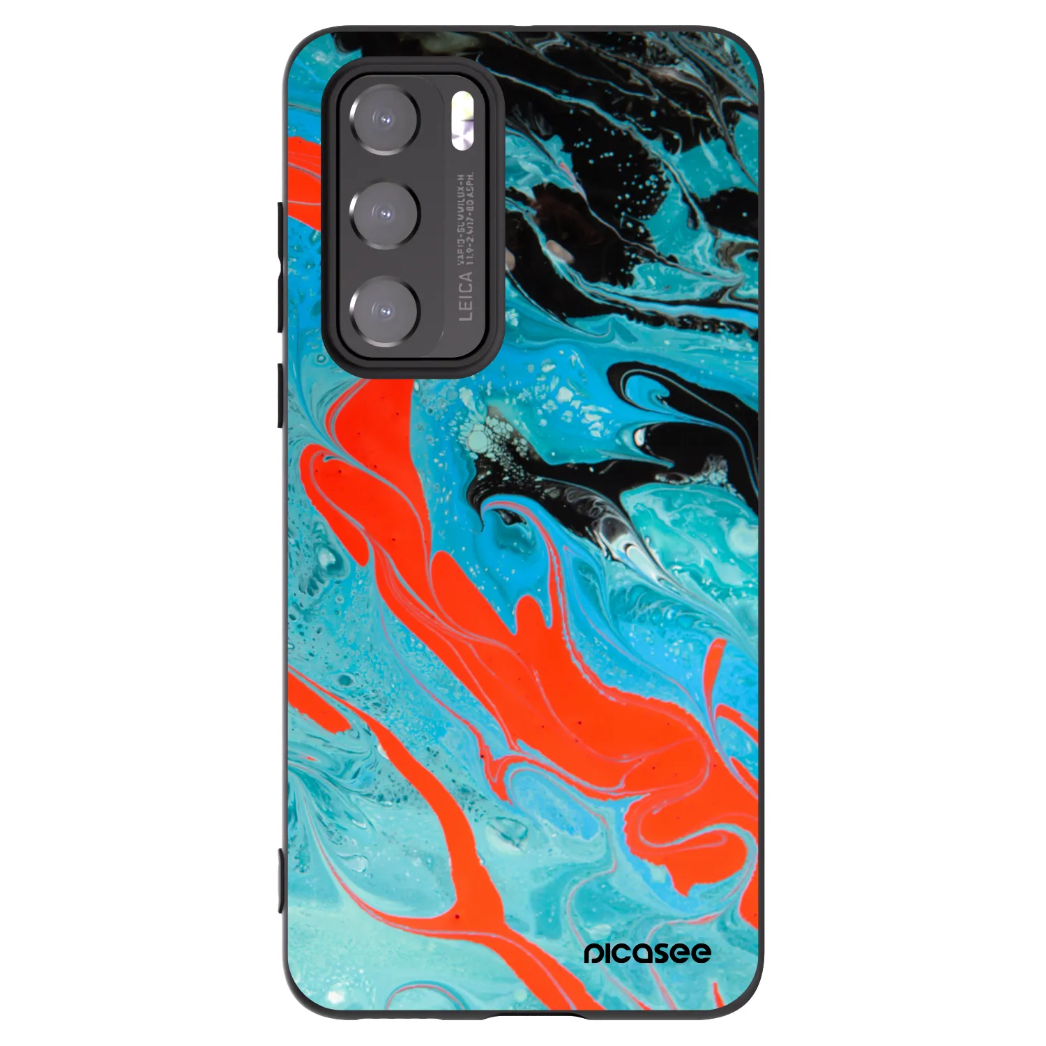 Picasee crna silikonska maskica za Huawei P40 - Blue Magma