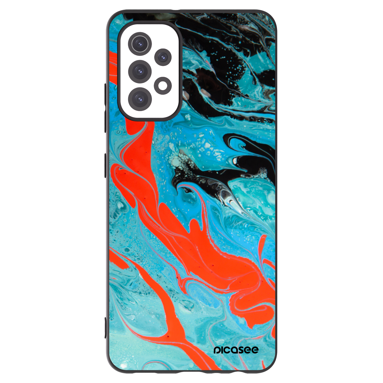 Picasee crna silikonska maskica za Samsung Galaxy A32 5G A326B - Blue Magma