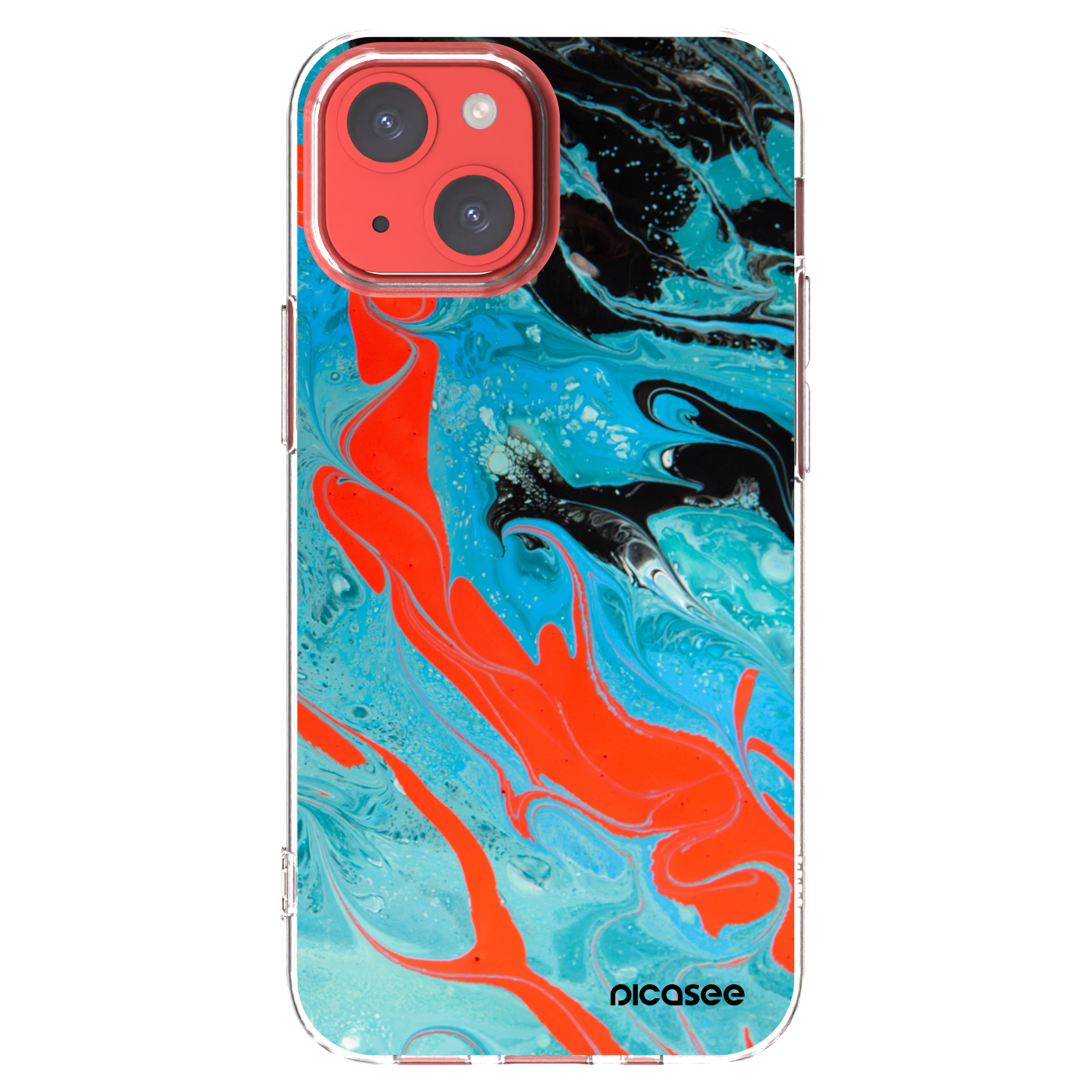 Picasee silikonska prozirna maskica za Apple iPhone 13 mini - Blue Magma