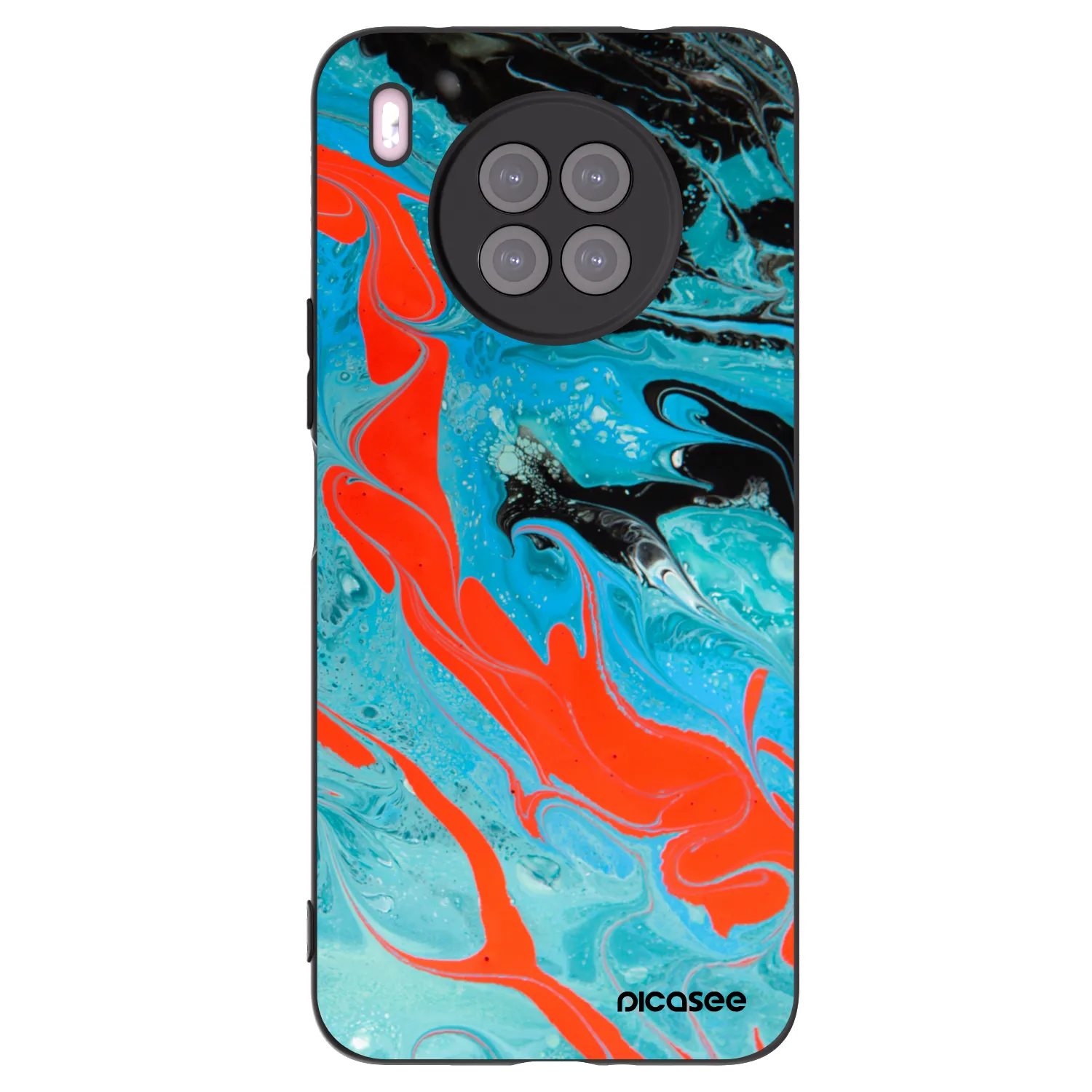 Picasee crna silikonska maskica za Huawei Nova 8i - Blue Magma
