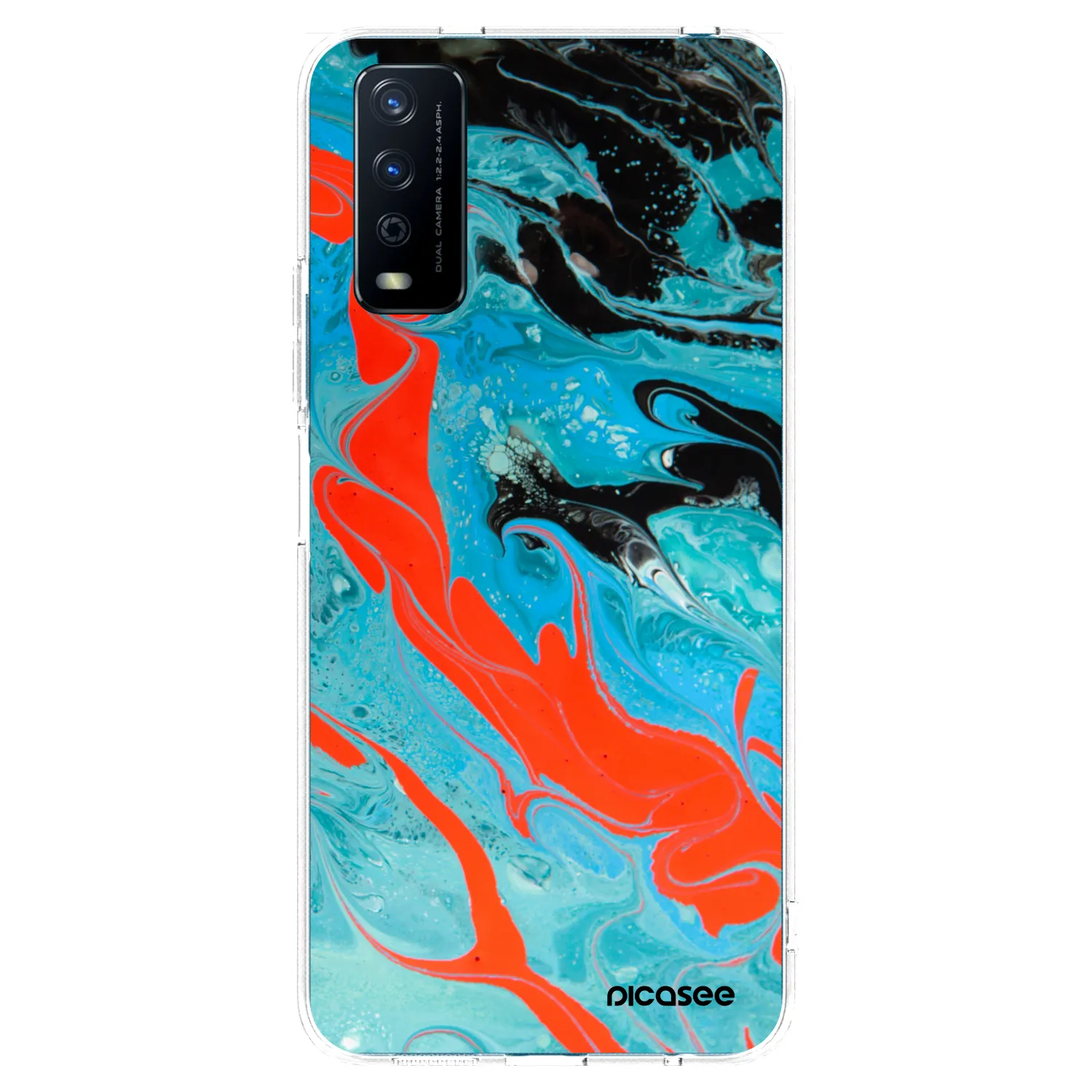 Picasee silikonska prozirna maskica za Vivo Y11s - Blue Magma