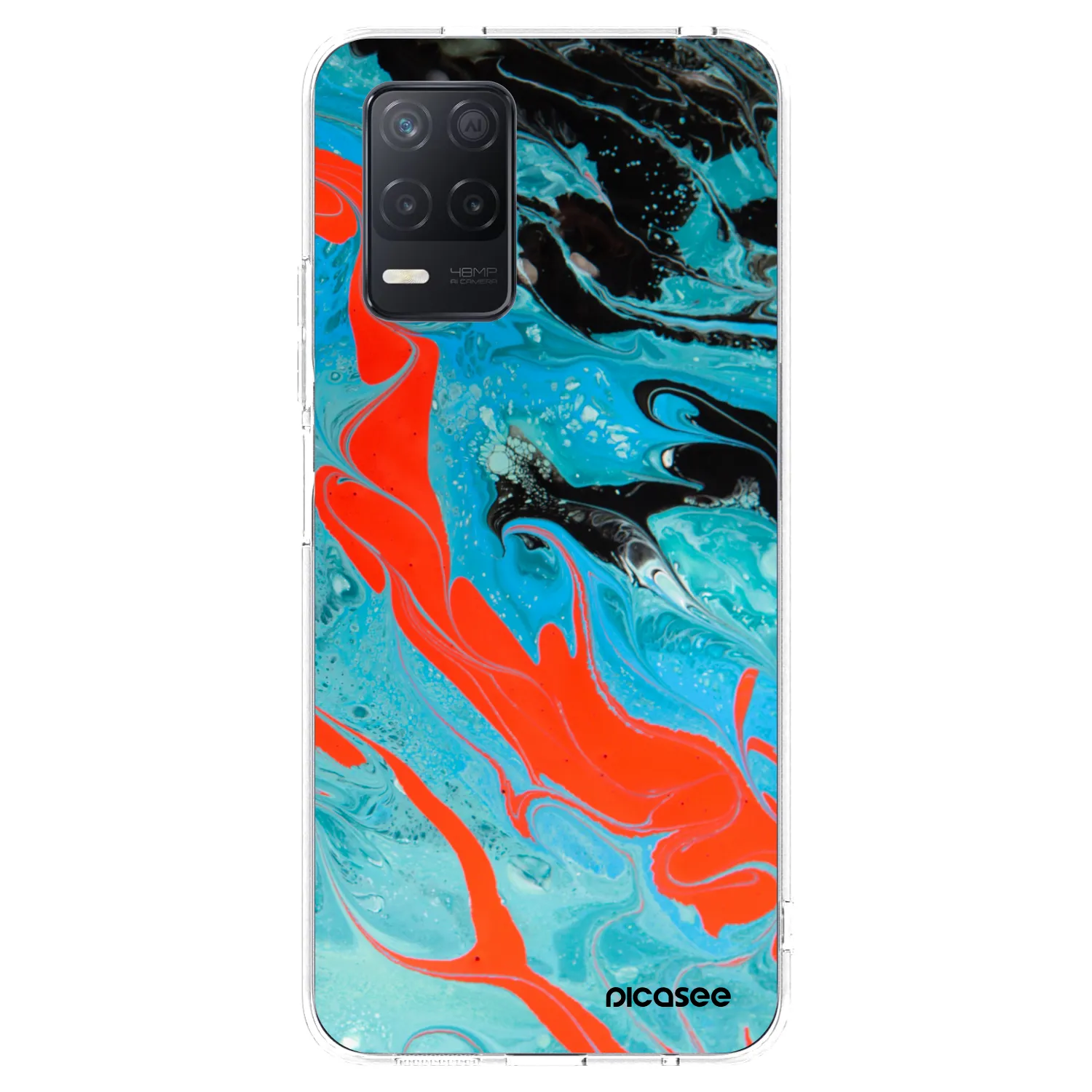 Picasee silikonska prozirna maskica za Realme 8 5G - Blue Magma