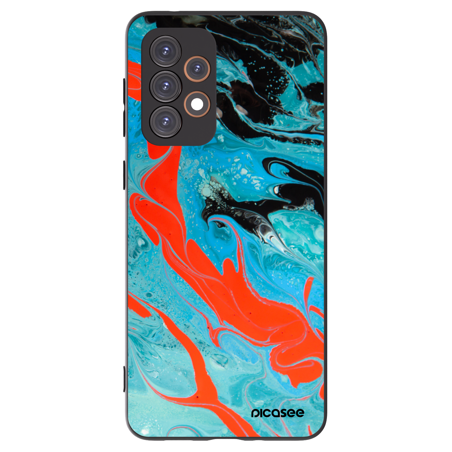 Picasee crna silikonska maskica za Samsung Galaxy A33 5G A336 - Blue Magma