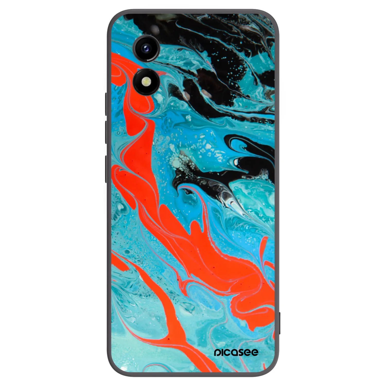 Picasee crna silikonska maskica za Vivo Y01 - Blue Magma