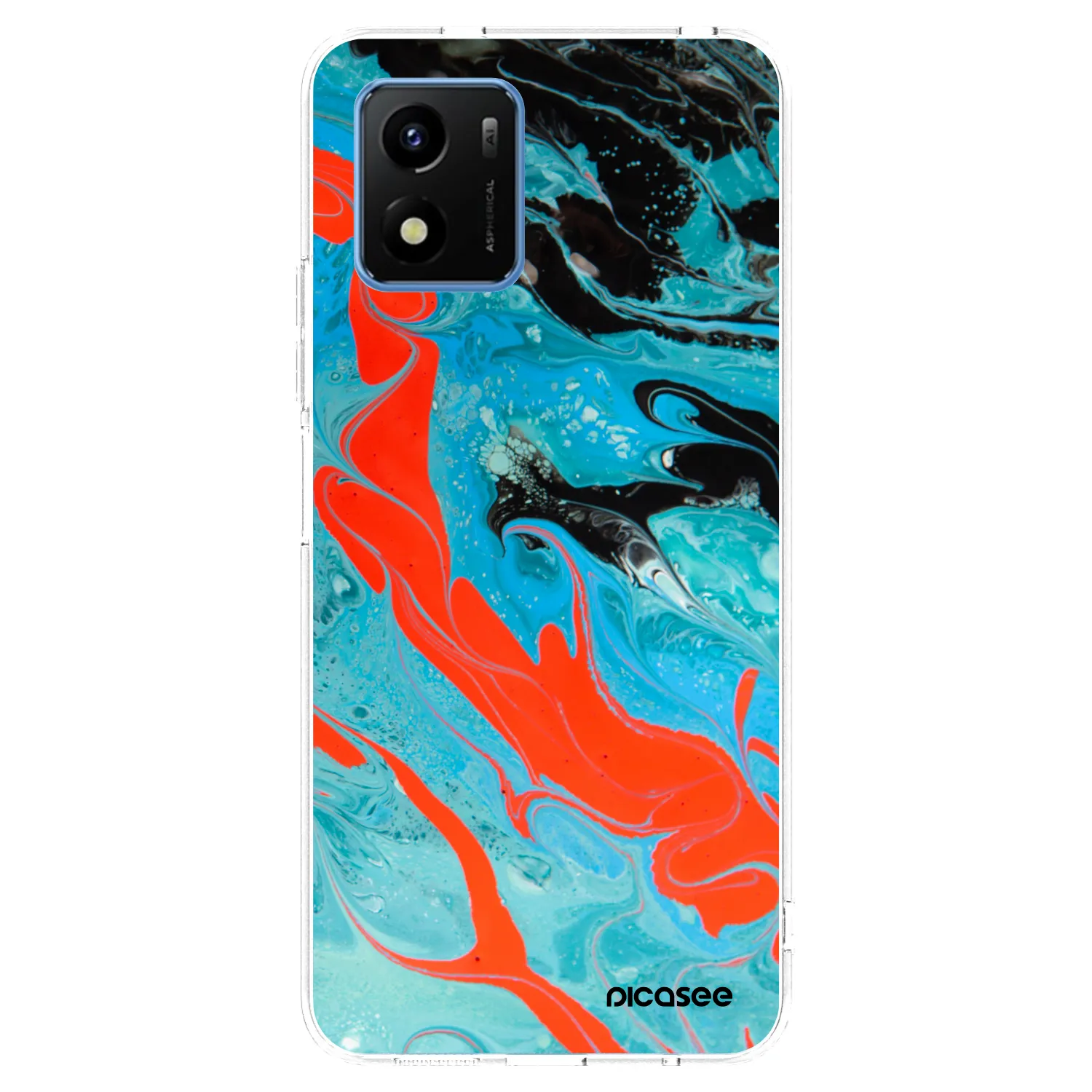 Picasee silikonska prozirna maskica za Vivo Y01 - Blue Magma