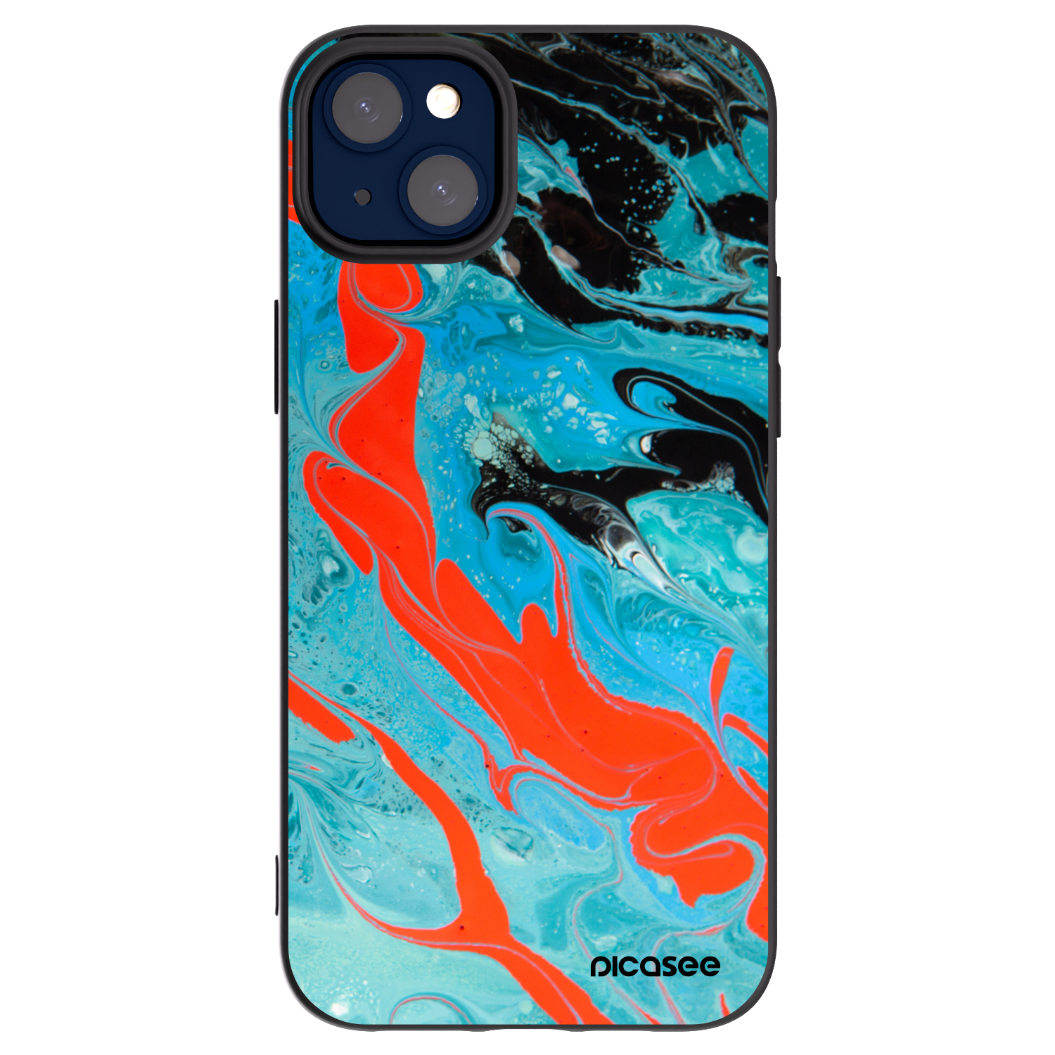 Picasee crna silikonska maskica za Apple iPhone 14 Plus - Blue Magma