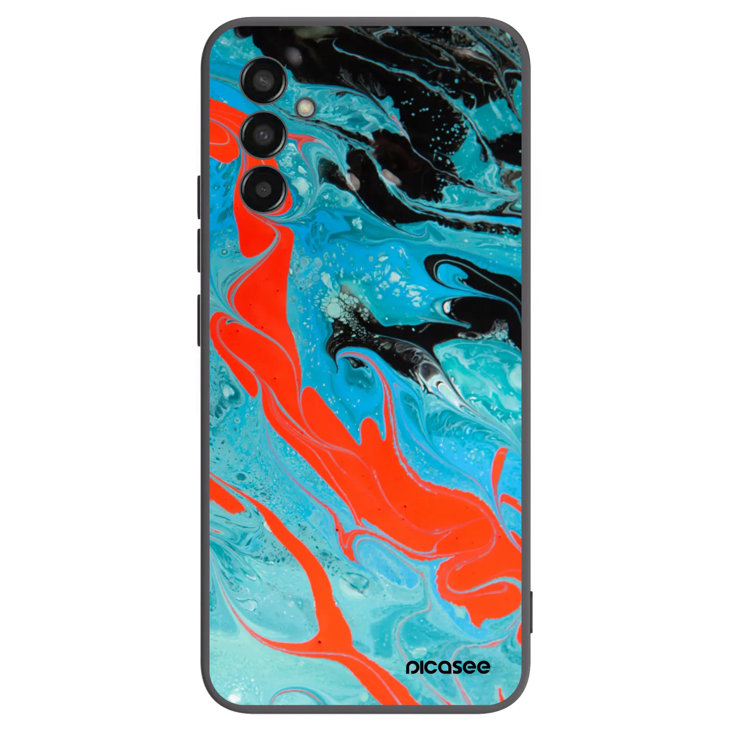 Picasee crna silikonska maskica za Samsung Galaxy M13 M135F - Blue Magma