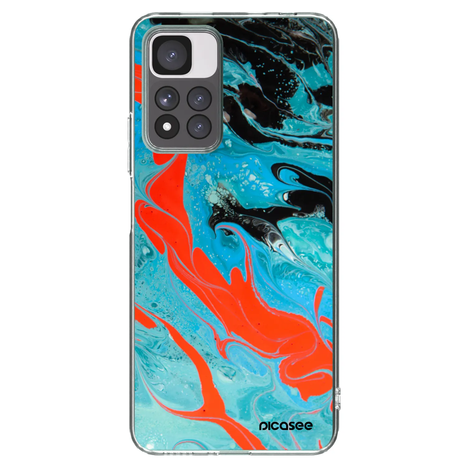 Picasee silikonska prozirna maskica za Xiaomi Redmi Note 11 Pro+ 5G - Blue Magma
