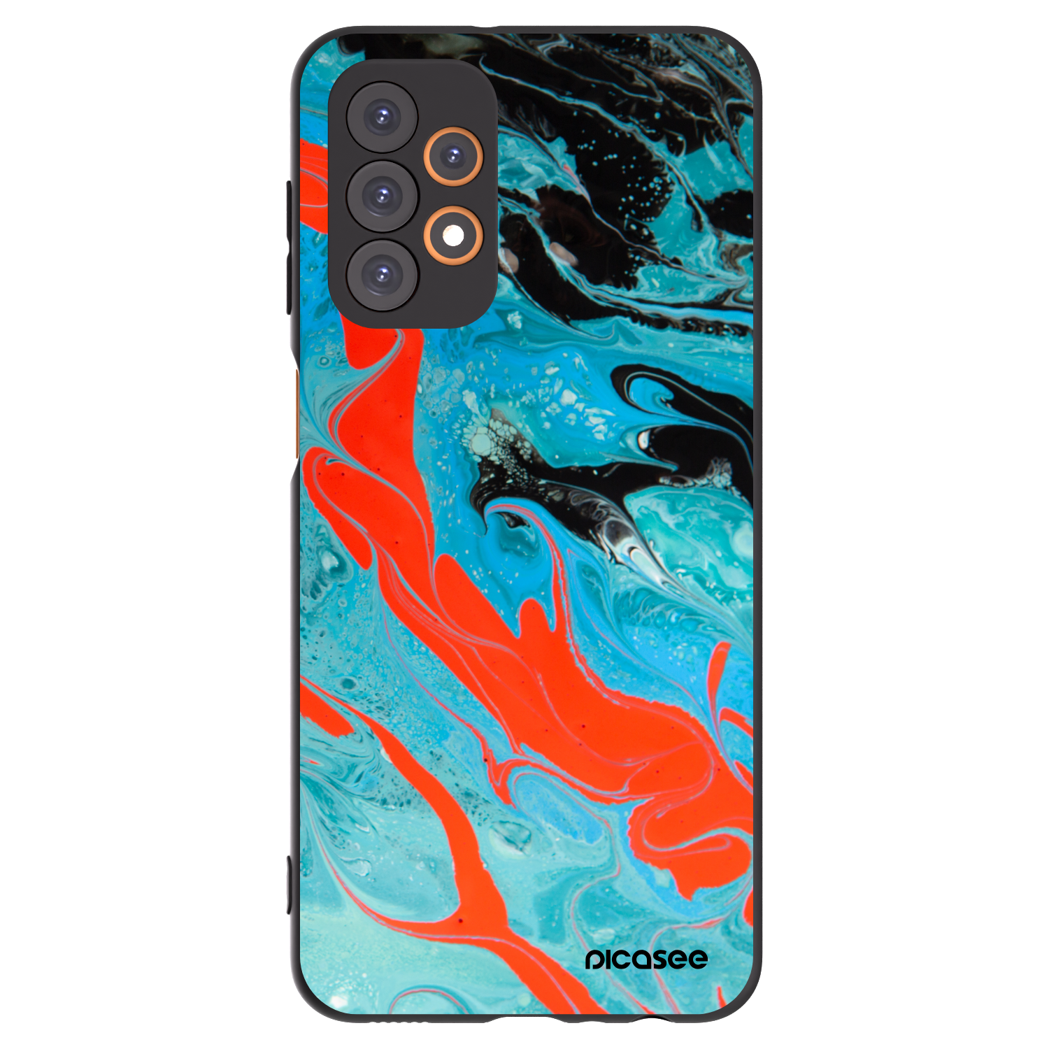 Picasee crna silikonska maskica za Samsung Galaxy A23 A236B 5G - Blue Magma