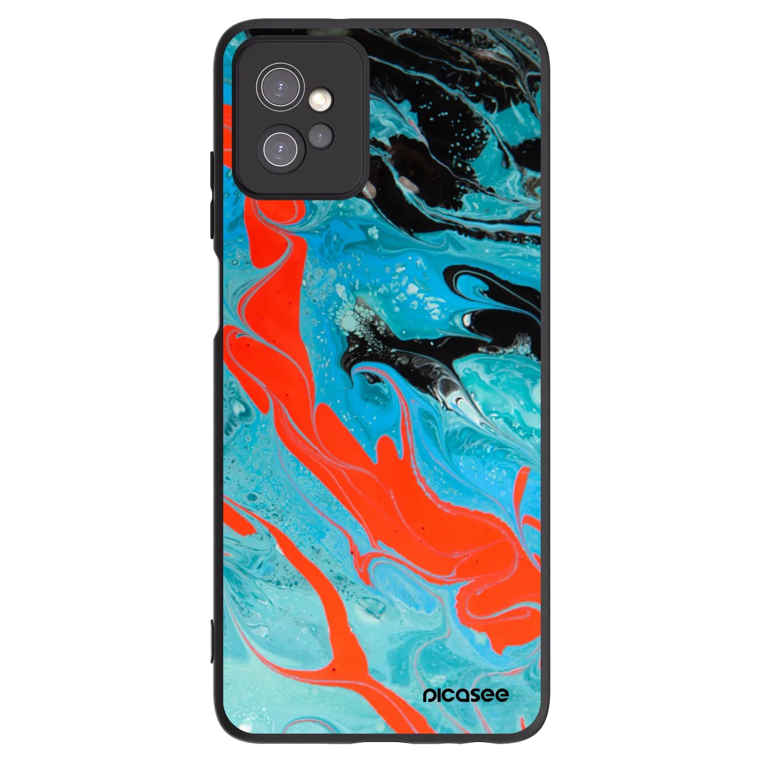 Picasee crna silikonska maskica za Motorola Moto G32 - Blue Magma