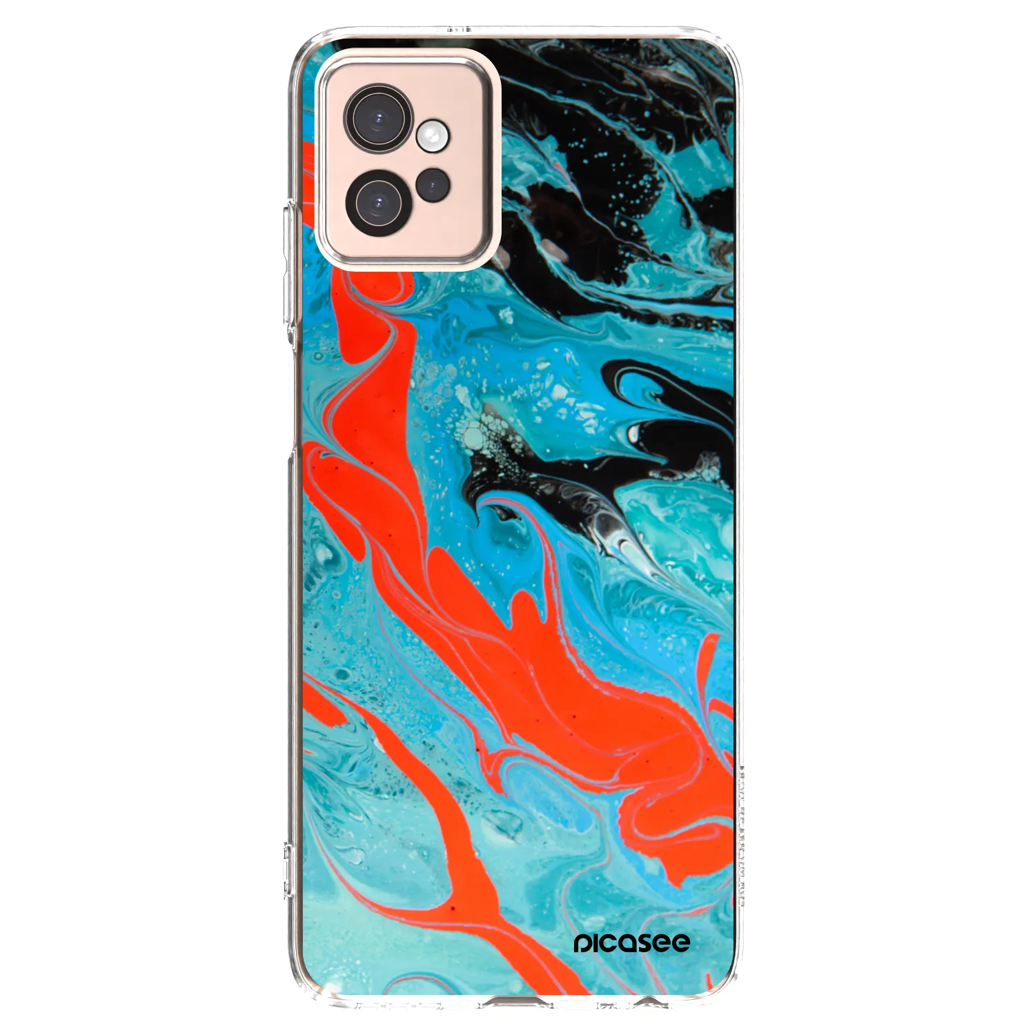 Picasee silikonska prozirna maskica za Motorola Moto G32 - Blue Magma