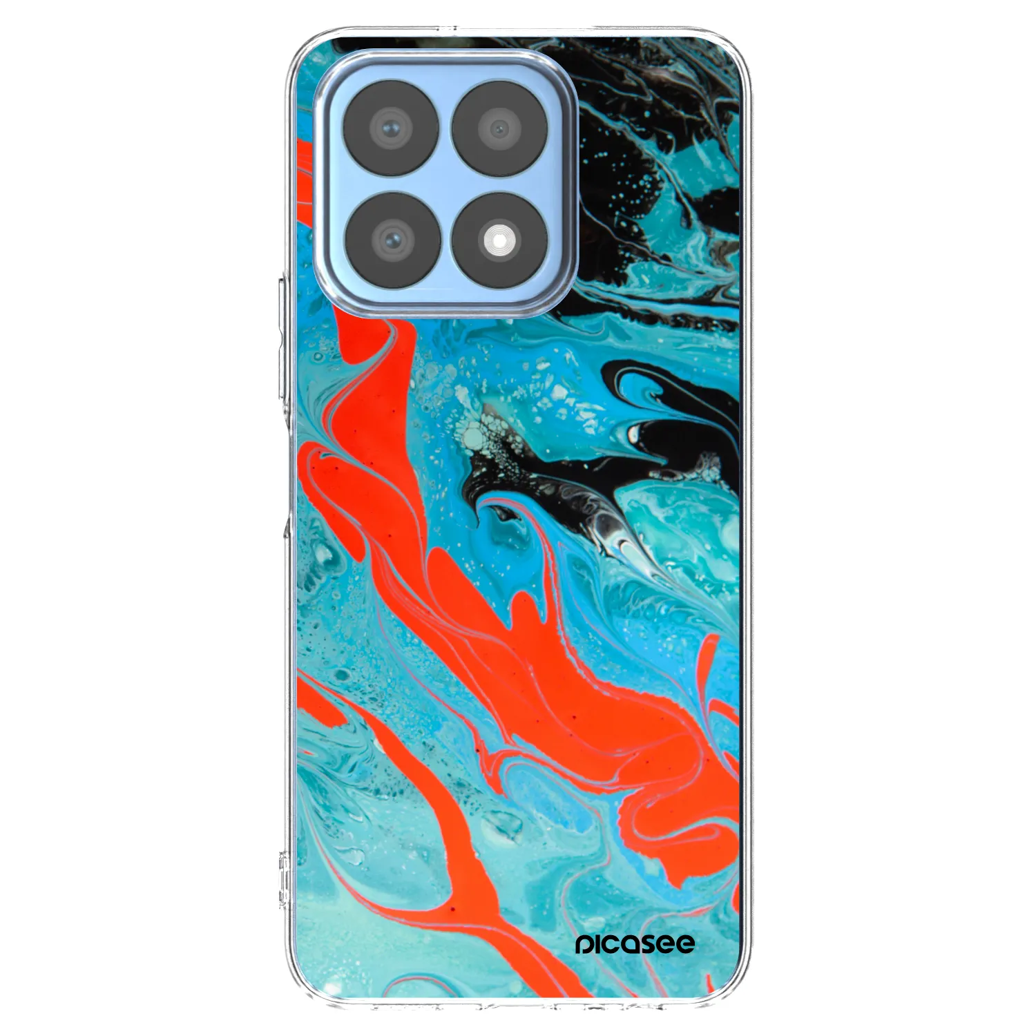 Picasee silikonska prozirna maskica za Honor X8a - Blue Magma