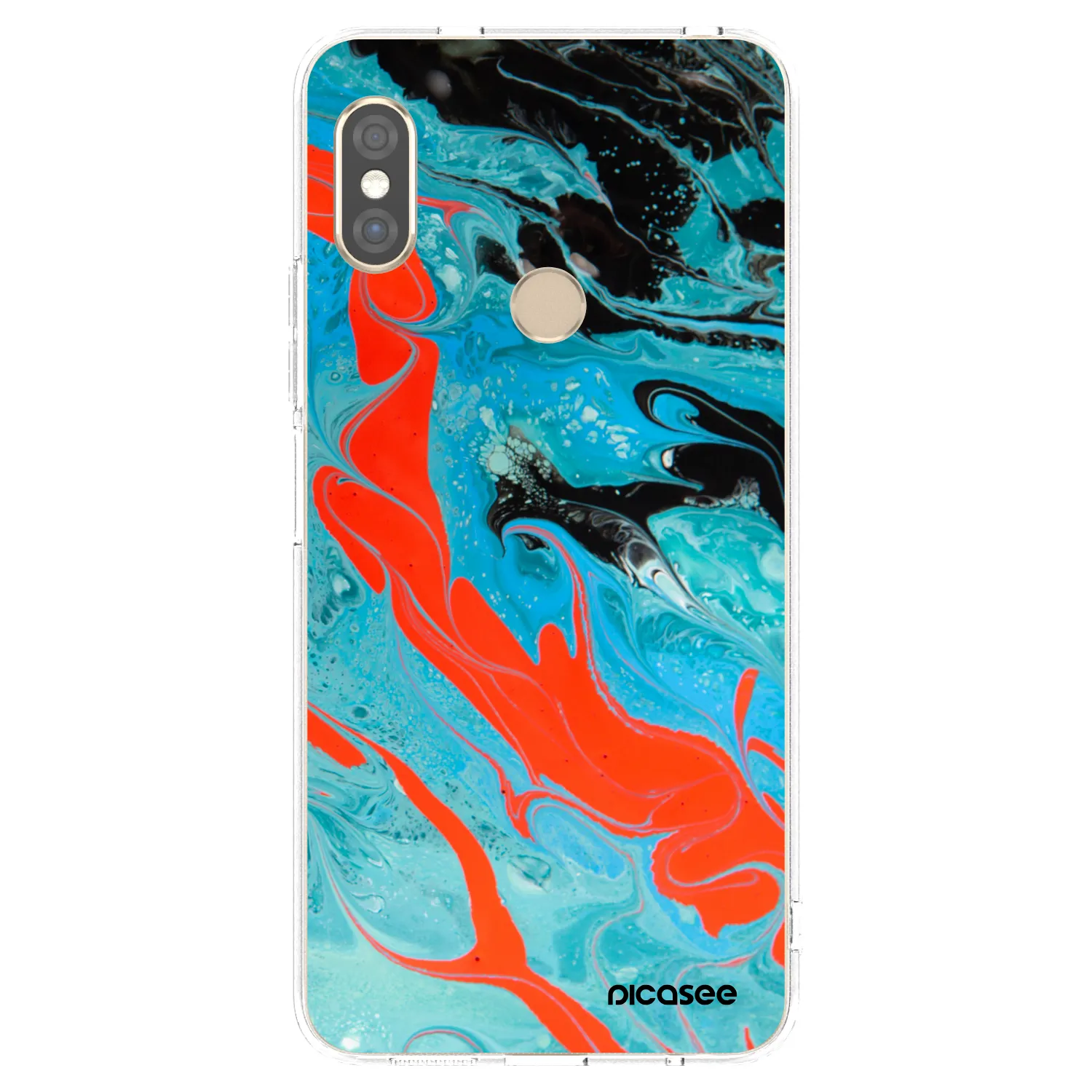 Picasee silikonska prozirna maskica za Xiaomi Redmi Note 5 Global - Blue Magma