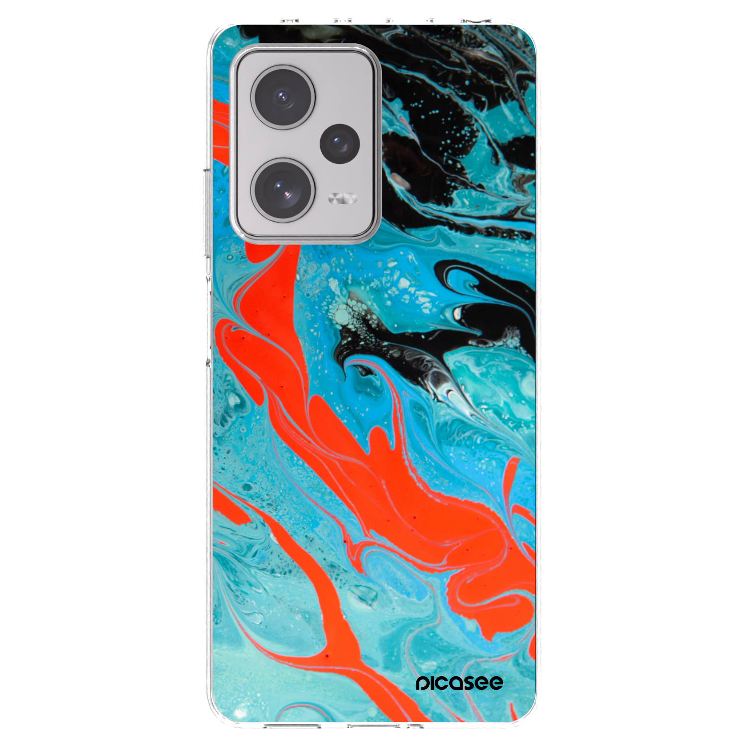 Picasee silikonska prozirna maskica za Xiaomi Redmi Note 12 Pro+ 5G - Blue Magma