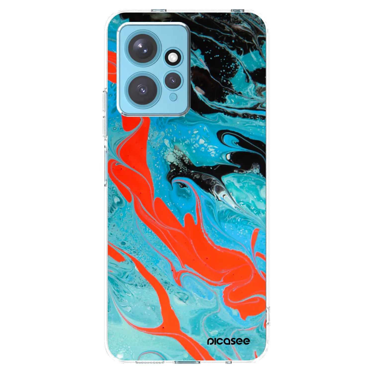 Picasee silikonska prozirna maskica za Xiaomi Redmi Note 12 4G - Blue Magma