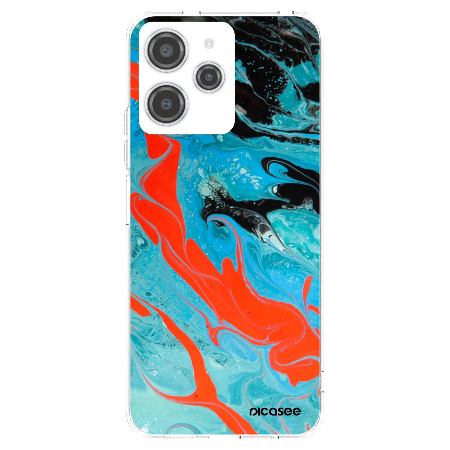 Picasee silikonska prozirna maskica za Xiaomi Redmi 12 4G - Blue Magma