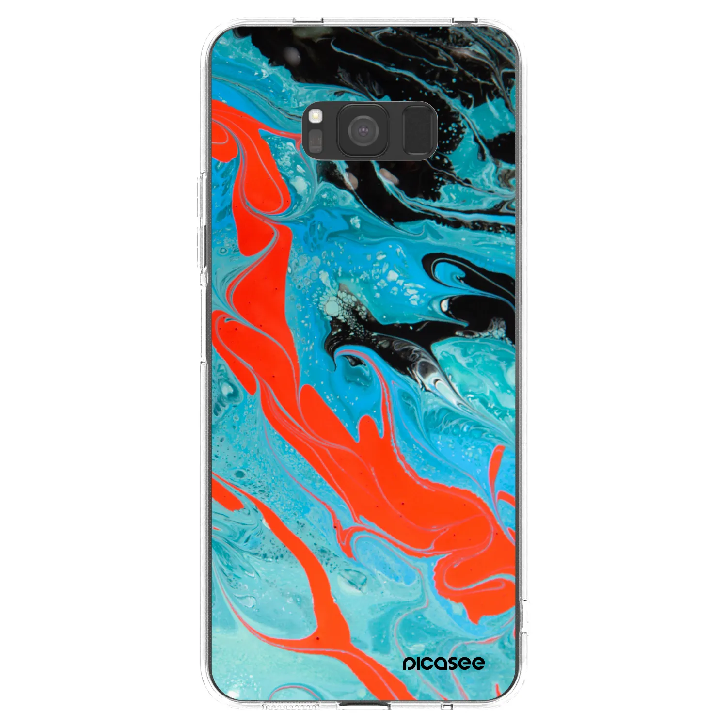 Picasee silikonska prozirna maskica za Samsung Galaxy S8 G950F - Blue Magma
