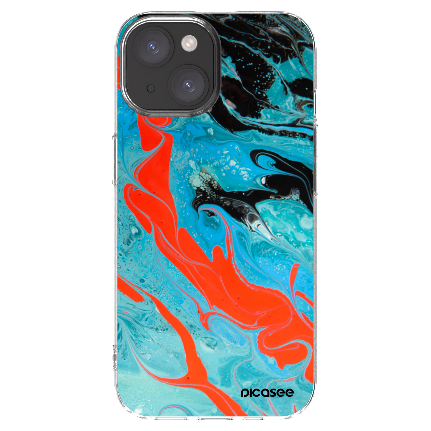 Picasee silikonska prozirna maskica za Apple iPhone 15 - Blue Magma