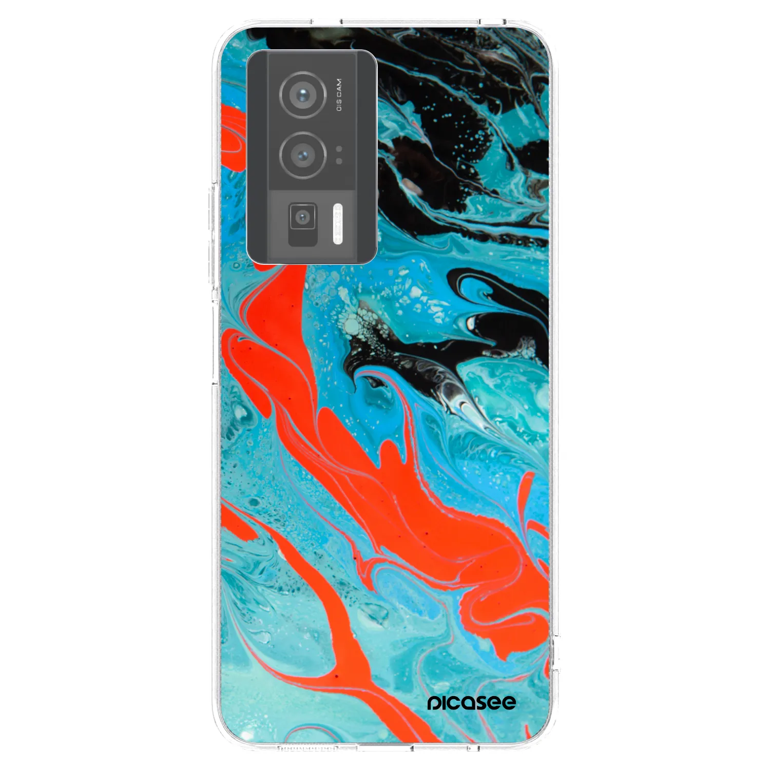 Picasee silikonska prozirna maskica za Xiaomi Poco F5 Pro 5G - Blue Magma